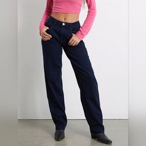 WE WORE WHAT Dark Blue Indigo Low Rise Dad Jeans, Women's Size 27